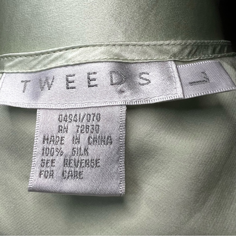 Vintage 90s 100% Silk Slip Maxi Dress | Pistachio Celery Green | Size L | Tweeds - Picture 6 of 12